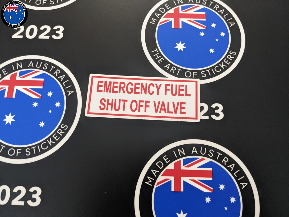 Catalogue Printed Contour Cut Die-Cut Emergency Fuel Vinyl Business Safety Signage Stickers