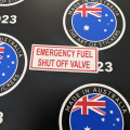 Catalogue Printed Contour Cut Die-Cut Emergency Fuel Vinyl Business Safety Signage Stickers