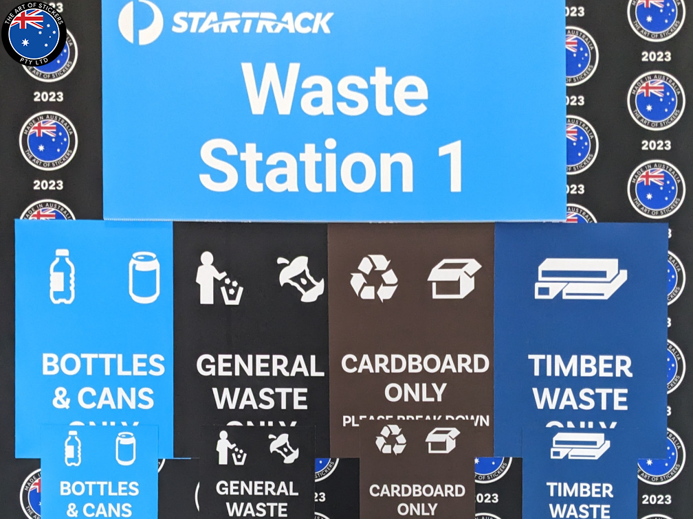 Custom Mixed Printed Australia Post Waste Station Corflute Sign and Rubbish Sorting Business Signage Stickers