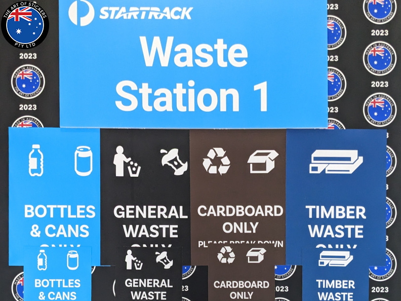 Custom Mixed Printed Australia Post Waste Station Corflute Sign and Rubbish Sorting Business Signage Stickers
