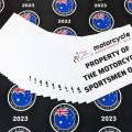 Bulk Custom Printed Contour Cut Die-Cut Property of Motorcycle Sportsman Qld Vinyl Business Signage Stickers