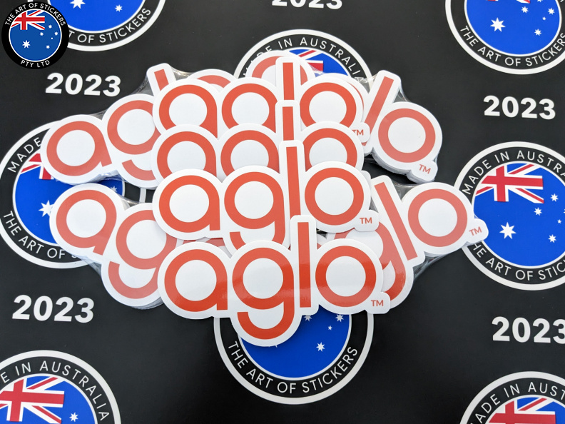 Bulk Custom Printed Contour Cut Die-Cut Aglo Vinyl Business Logo Stickers