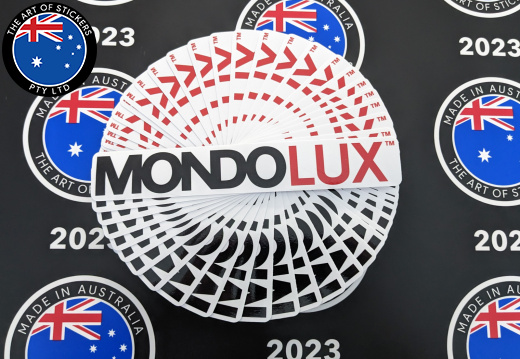 Bulk Custom Printed Contour Cut Die-Cut Mondolux Vinyl Business Logo Stickers