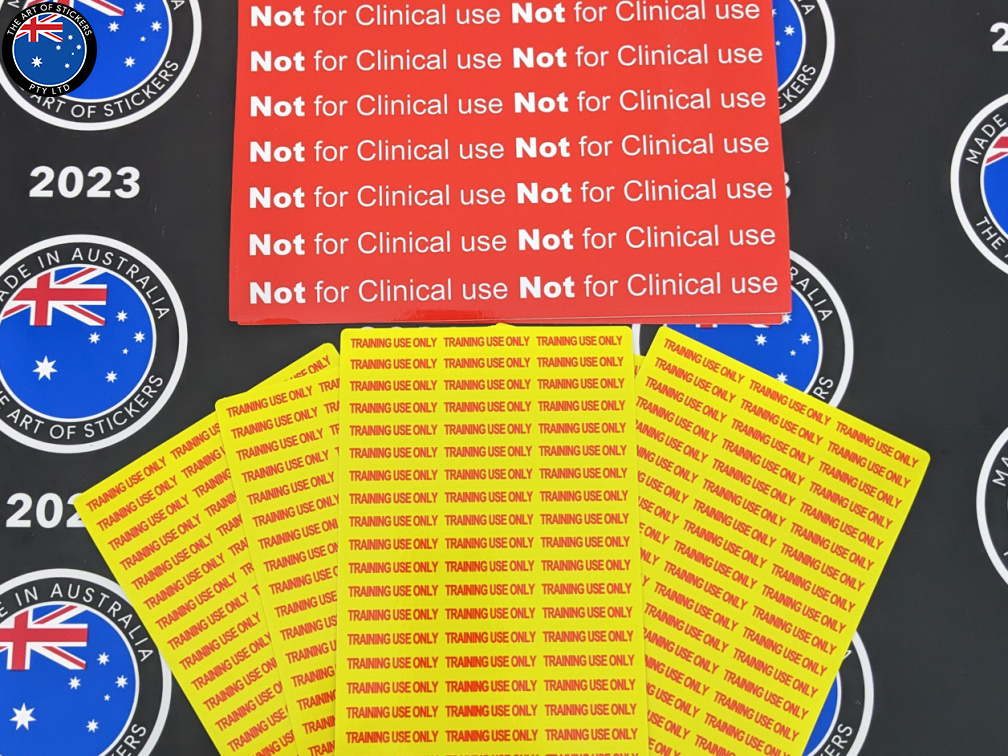 Bulk Custom Printed Contour Cut Die-Cut Not for Clinical Use Training Use Only Vinyl Business Sticker Sheets