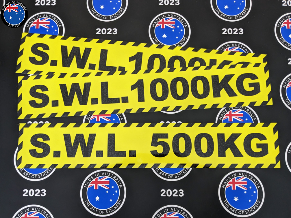 Catalogue Printed Contour Cut Die-Cut Safe Working Load Vinyl Business Safety Signage Stickers