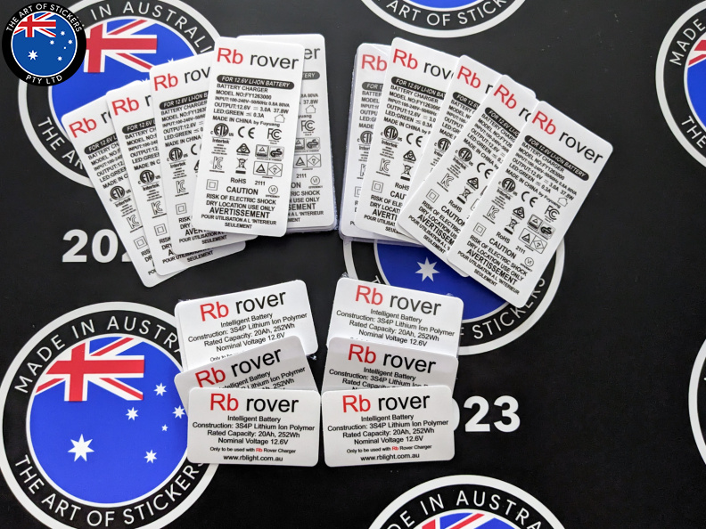 Bulk Custom Printed Contour Cut Die-Cut Rb Rover Battery Charging Vinyl Business Signage Stickers