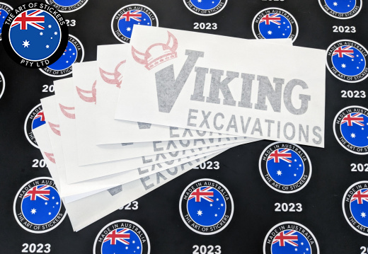 Custom Vinyl Cut Viking Excavations Lettering Business Logo Stickers