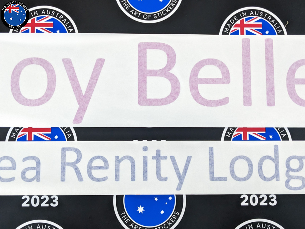 Custom Vinyl Cut Sea Renity Lettering Business Logo Stickers