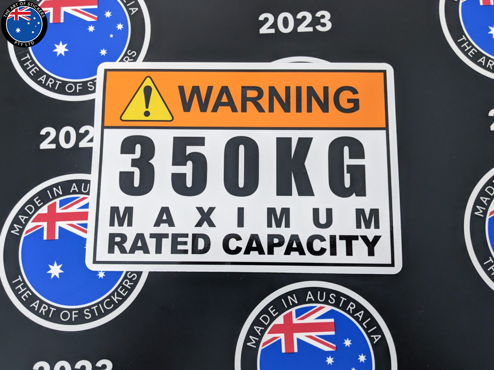 Bulk Catalogue Printed Contour Cut Die-Cut 350kg Working Load Limit Vinyl Business Safety Signage Stickers