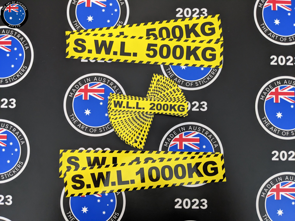 Bulk Catalogue Printed Contour Cut Die-Cut Safe Working Load Vinyl Business Safety Signage Stickers