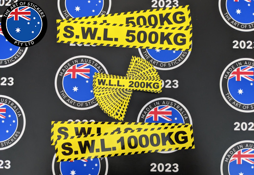 Bulk Catalogue Printed Contour Cut Die-Cut Safe Working Load Vinyl Business Safety Signage Stickers