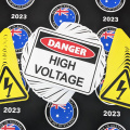 Bulk Catalogue Printed Contour Cut Die-Cut Warning High Voltage Vinyl Business Safety Signage Stickers