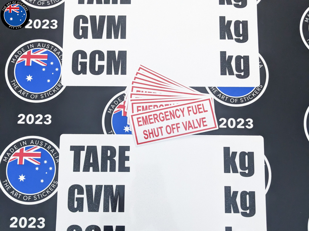 Bulk Catalogue Printed Contour Cut Die-Cut Vehicle Weight Emergency Vinyl Business Safety Signage Stickers