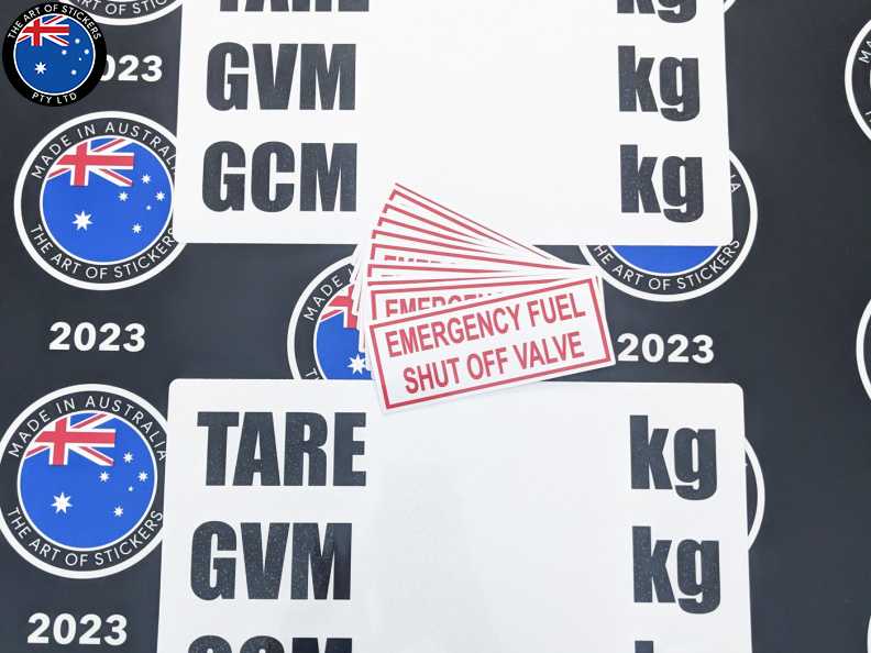 Bulk Catalogue Printed Contour Cut Die-Cut Vehicle Weight Emergency Vinyl Business Safety Signage Stickers