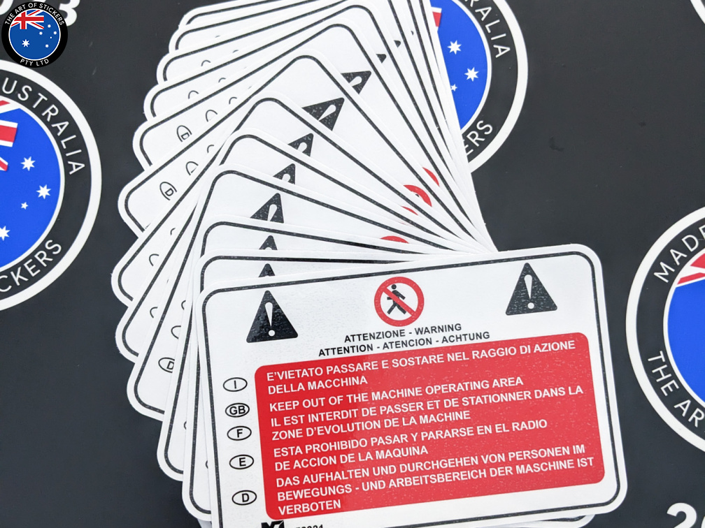 Bulk Custom Printed Contour Cut Die-Cut Warning Keep Out Vinyl Business Safety Stickers