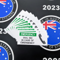 Bulk Catalogue Printed Contour Cut Die-Cut Emergency Call Vinyl Business Safety Signage Stickers