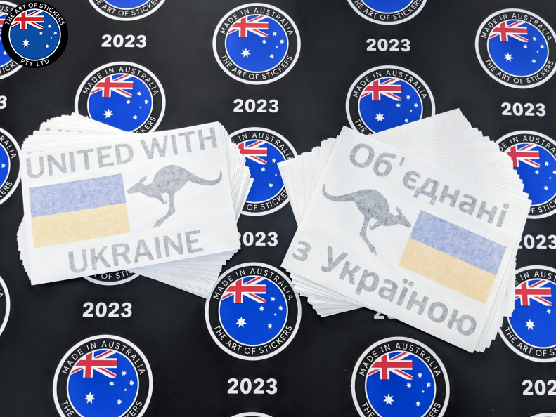 Bulk Custom Printed Contour Cut Thales Bushmaster Ukrainian Stickers Vinyl Business Stickers