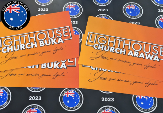 Custom Printed Contour Cut Die-Cut Lighthouse Church Vinyl Business Logo Stickers