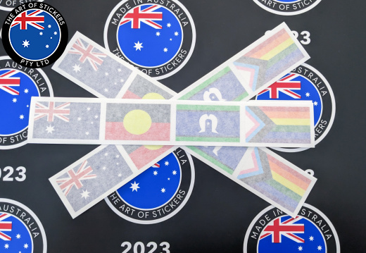 Custom Printed Contour Cut Australiana LGBTQIA+ Flag Vinyl Stickers