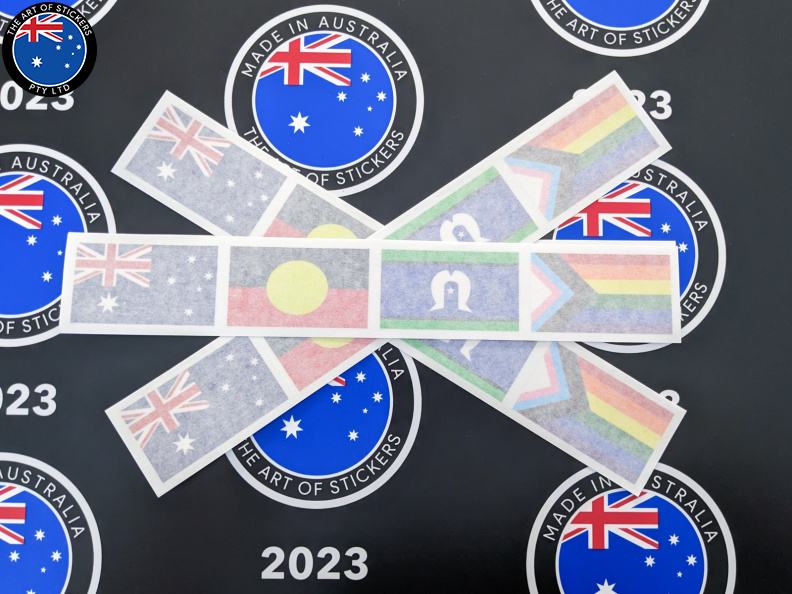 Custom Printed Contour Cut Australiana LGBTQIA+ Flag Vinyl Stickers