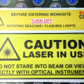 Custom Printed CPB Caution Laser in Use Corflute Business Signage