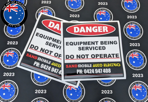 Custom Printed Sand Mobile Auto Electrics Magnetic Business Safety Signage