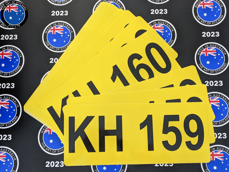 Custom Printed Contour Cut Kennards Hire Call Sign Vinyl Business Stickers