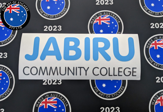 Custom Printed Contour Cut Jabiru Community College Vinyl Business Logo Stickers