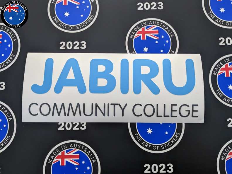 Custom Printed Contour Cut Jabiru Community College Vinyl Business Logo Stickers