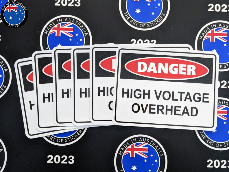 Catalogue Printed Contour Cut Die-Cut Danger High Voltage Vinyl Business Safety Signage Stickers