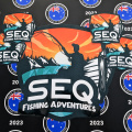 Custom Printed Contour Cut Die-Cut SEQ Fishing Adventures Vinyl Business Logo Stickers