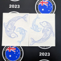 Custom Printed Contour Cut Dolphin Canoe Vinyl Stickers