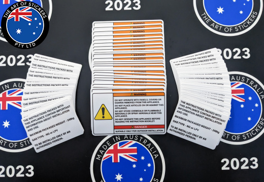 Bulk Custom Printed Contour Cut Die-Cut Instructions Warning and Danger Vinyl Business Safety Signage Stickers