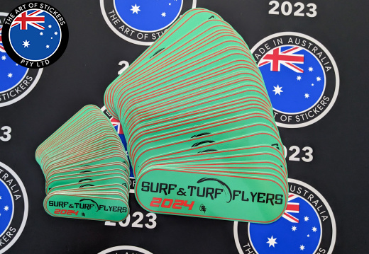Bulk Custom Printed Contour Cut Die-Cut Surf and Turf Flyers Vinyl Business Logo Stickers