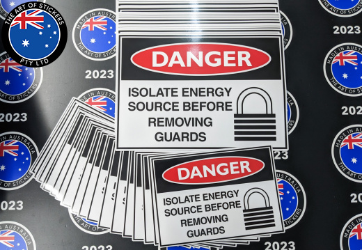 Bulk Custom Printed Contour Cut Die-Cut Danger Isolate Energy Source Vinyl Business Safety Signage Stickers