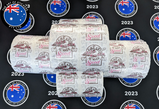 Custom Printed The Great Aussie Sweet Company Business Logo Label Rolls