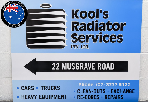 Custom Printed Kool's Radiator Services ACM Business Signage