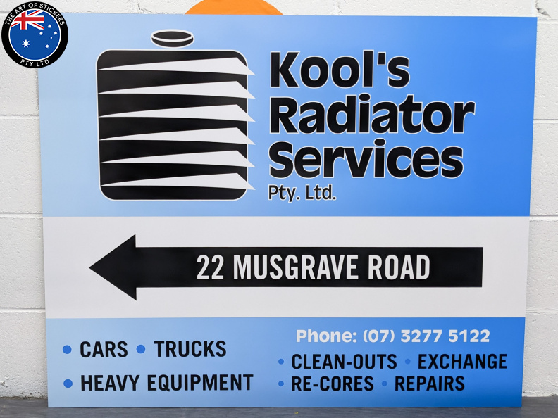 Custom Printed Kool's Radiator Services ACM Business Signage