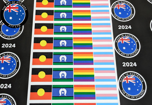 Bulk Custom Printed Contour Cut Aboriginal Torres Strait Islander LGBT Trans Flags Vinyl Stickers