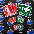 Bulk Catalogue Printed Contour Cut Die-Cut Fire Extinguisher First Aid Vinyl Business Safety Signage Stickers