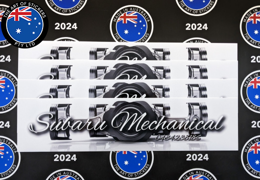 Custom Printed Contour Cut Die-Cut Subaru Mechanical Vinyl Business Logo Stickers