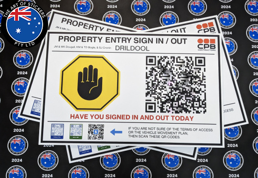 Custom Printed CPB Property Sign In QR Code Corflute Business Signage