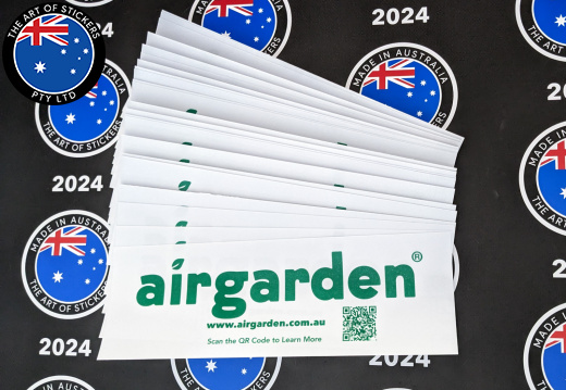 Bulk Custom Printed Contour Cut Die-Cut Airgarden Vinyl Business Logo QR Stickers
