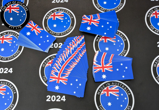 Bulk Catalogue Printed Die-Cut Australia Flag Vinyl Stickers