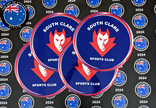 Custom Printed Contour Cut Die-Cut South Clare Vinyl Sports Club Logo Stickers