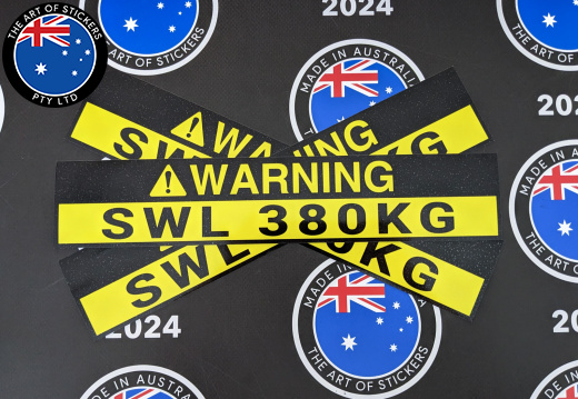 Bulk Custom Printed Contour Cut Die-Cut Warning Safe Working Load Vinyl Business Safety Signage Stickers