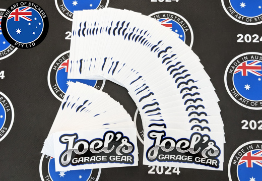 Bulk Custom Printed Contour Cut Die-Cut Joel's Garage Gear Vinyl Business Logo Stickers