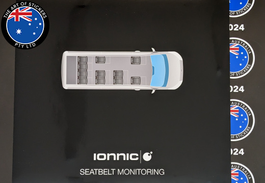 Custom Printed Die-Cut The Ionnic Seatbelt Monitoring Vinyl Business Signage Stickers